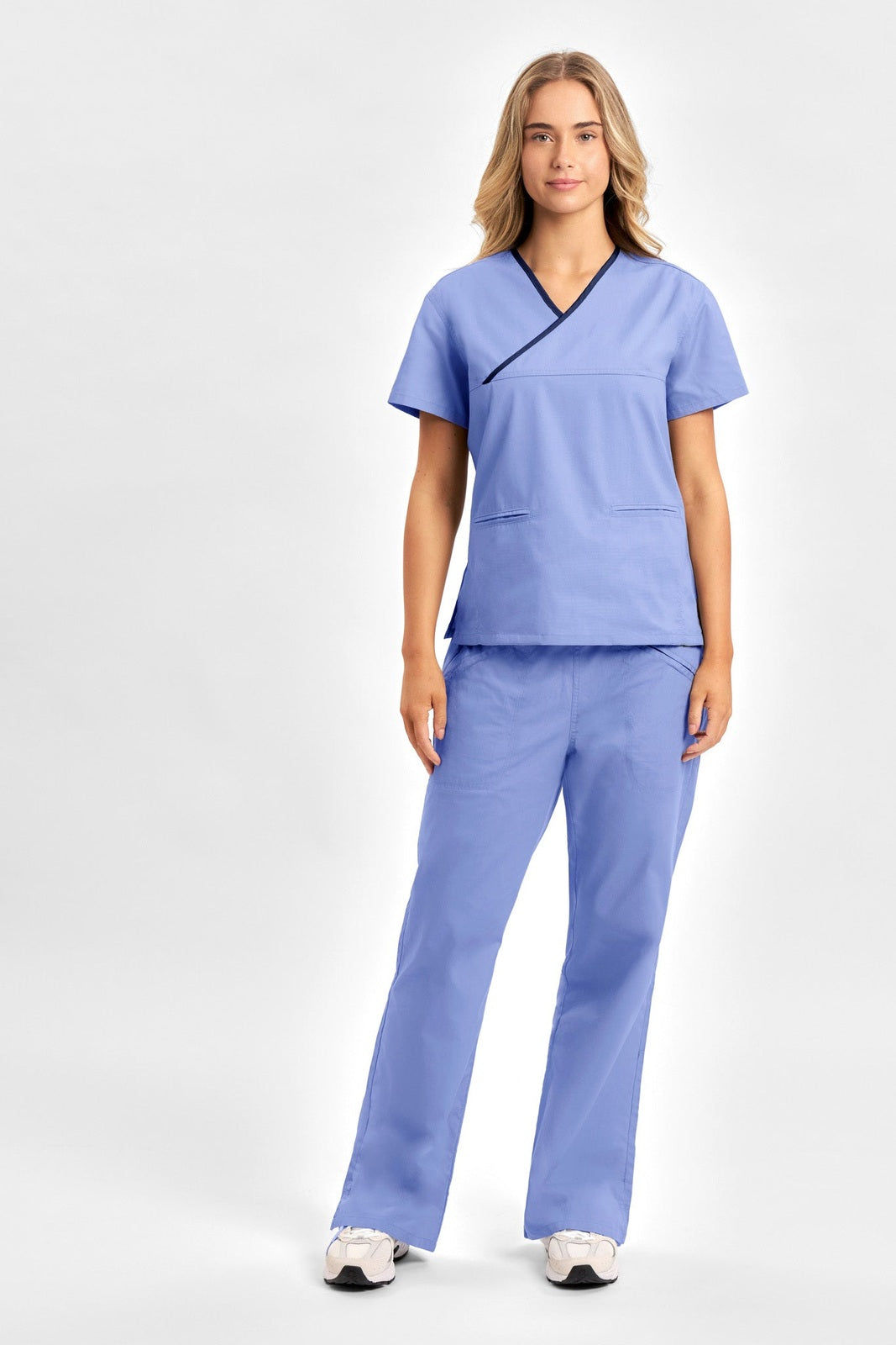  Biz Collection Ladies Contrast Crossover Scrubs Top - H10722 | Biz Collection | Fashion Biz Online