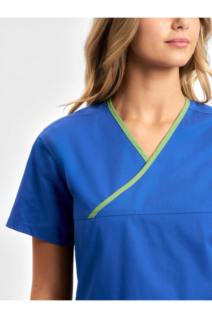  Biz Collection Ladies Contrast Crossover Scrubs Top - H10722 | Biz Collection | Fashion Biz Online