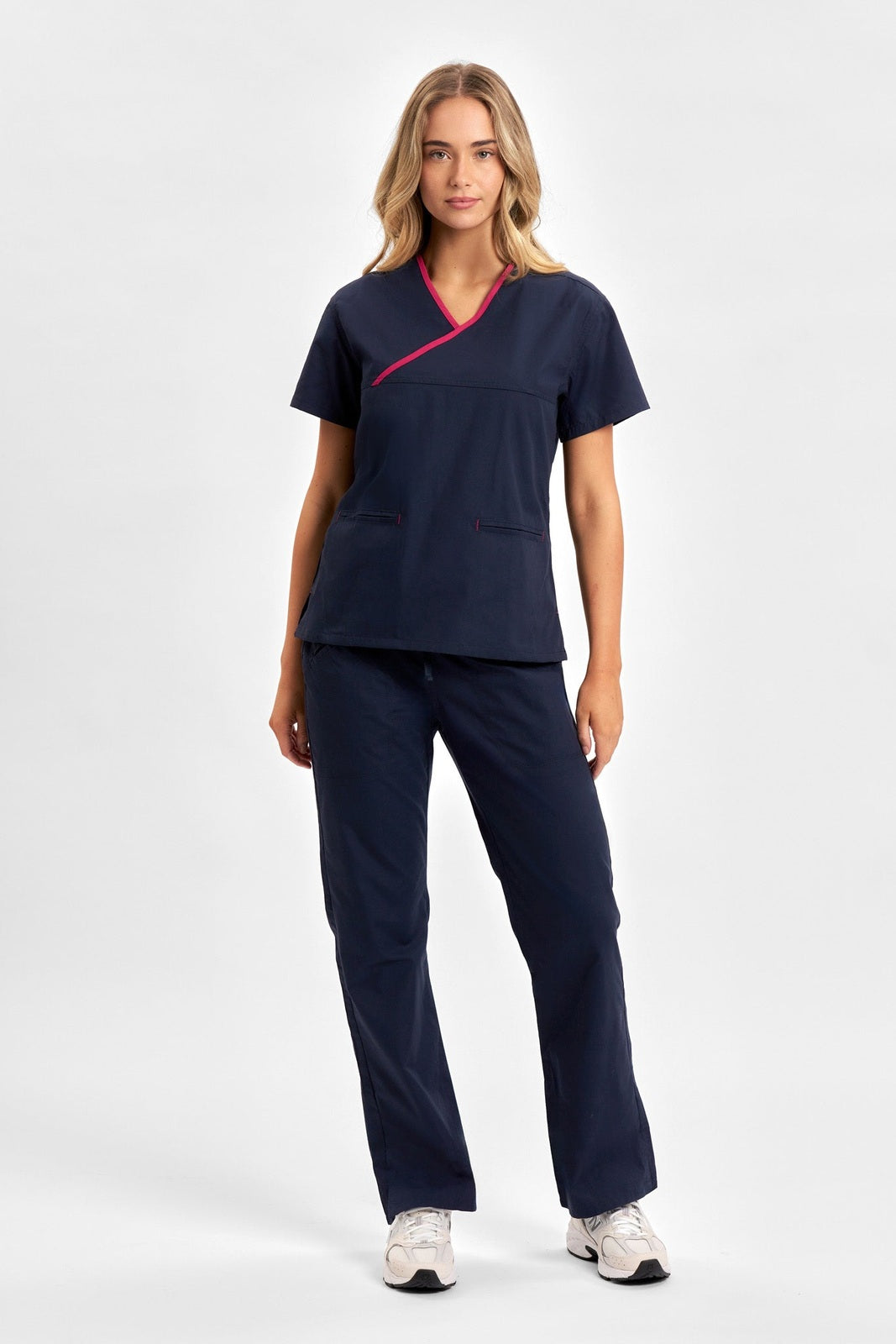  Biz Collection Ladies Contrast Crossover Scrubs Top - H10722 | Biz Collection | Fashion Biz Online
