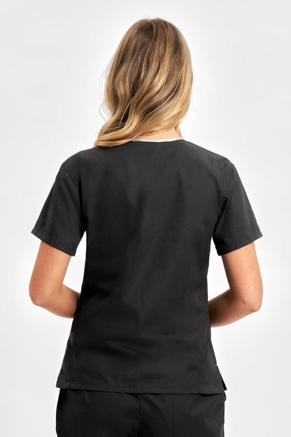  Biz Collection Ladies Contrast Crossover Scrubs Top - H10722 | Biz Collection | Fashion Biz Online