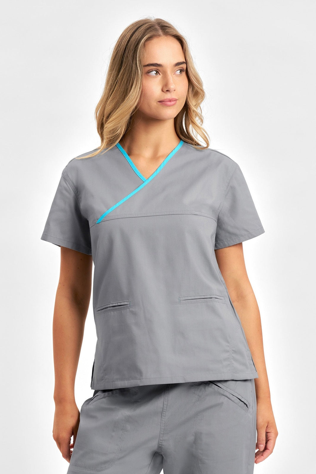  Biz Collection Ladies Contrast Crossover Scrubs Top - H10722 | Biz Collection | Fashion Biz Online