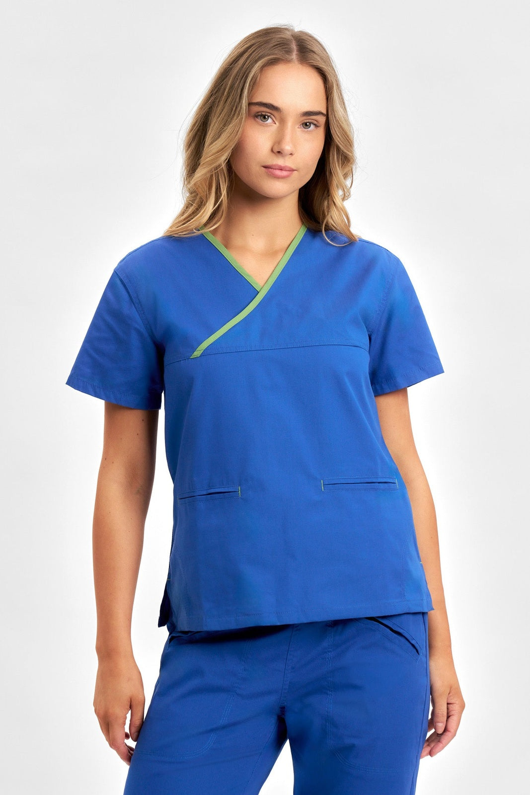  Biz Collection Ladies Contrast Crossover Scrubs Top - H10722 | Biz Collection | Fashion Biz Online