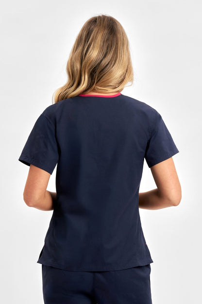  Biz Collection Ladies Contrast Crossover Scrubs Top - H10722 | Biz Collection | Fashion Biz Online