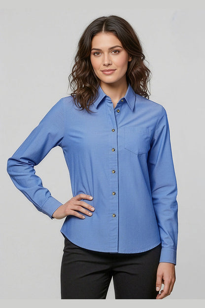  Biz Collection Ladies Wrinkle Free Chambray Long Sleeve - LB6201 | Biz Collection | Fashion Biz Online