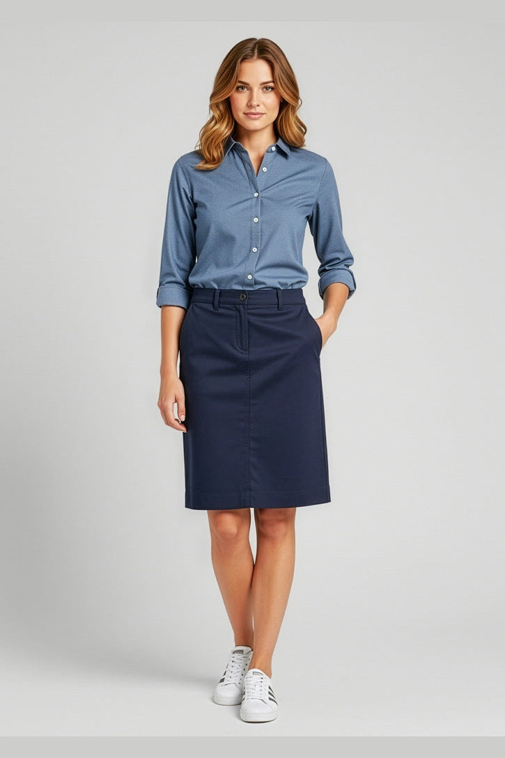  Biz Collection Lawson Ladies Chino Skirt - BS022L | Biz Collection | Fashion Biz Online