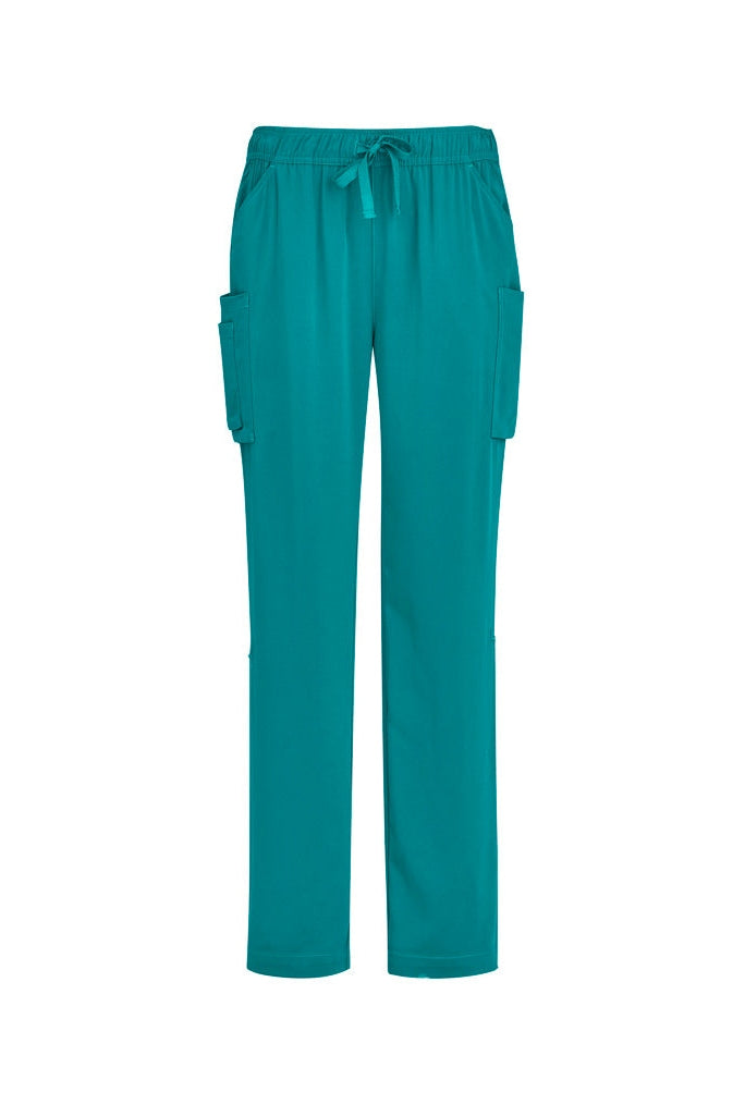 Biz Care Womens Avery Multi-Pocket Straight Leg Pant - CSP944LL - Teal
