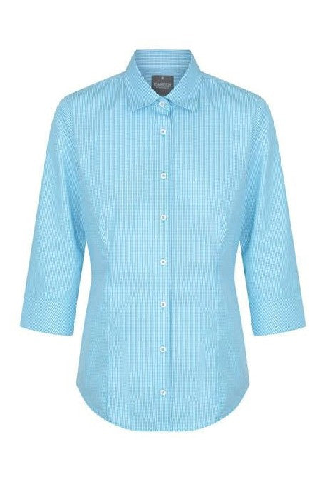 Career Westgarth WOMEN'S GINGHAM 3/4 SLEEVE SHIRT