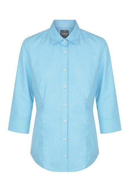 Career Westgarth WOMEN'S GINGHAM 3/4 SLEEVE SHIRT