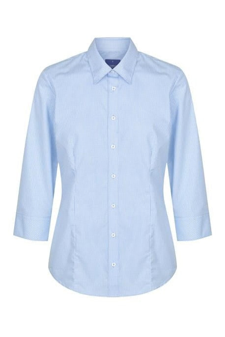 Career Westgarth WOMEN'S GINGHAM 3/4 SLEEVE SHIRT