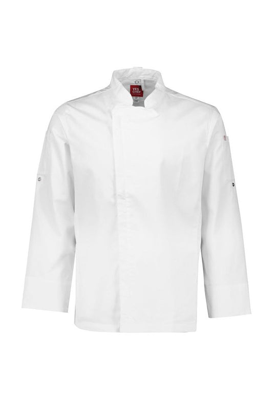 Biz Collection Mens Alfresco Long Sleeve Chef Jacket - CH330ML - White