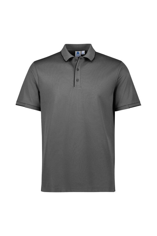 Biz Collection Mens Focus Short Sleeve Polo - P313MS - Ash/Black