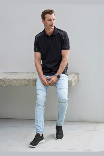 Fashion Biz Unisex Grid Short Sleeve Polo P413US