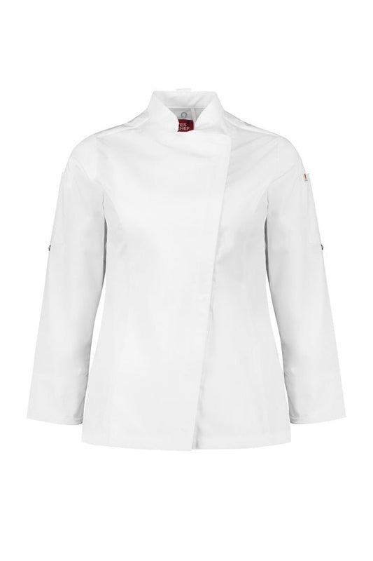 Biz Collection Womens Alfresco Long Sleeve Chef Jacket - CH330LL - White