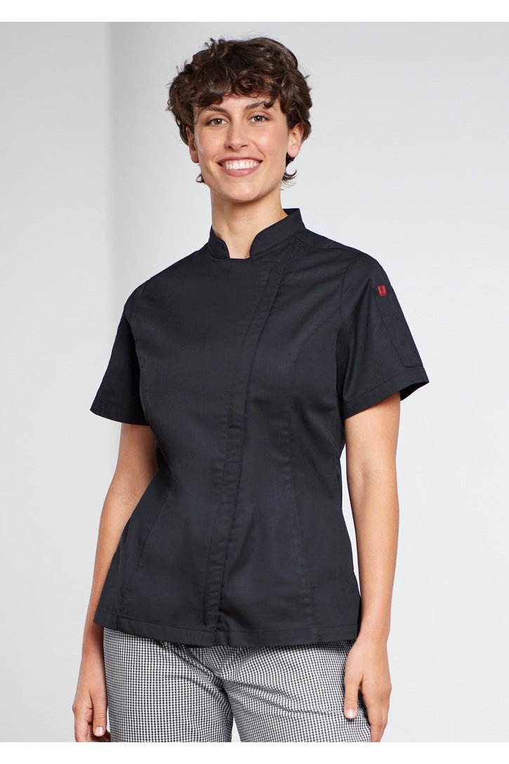  Fashion Biz Womens Alfresco Short Sleeve Chef Jacket - CH330LS | Biz Collection | Fashion Biz Online