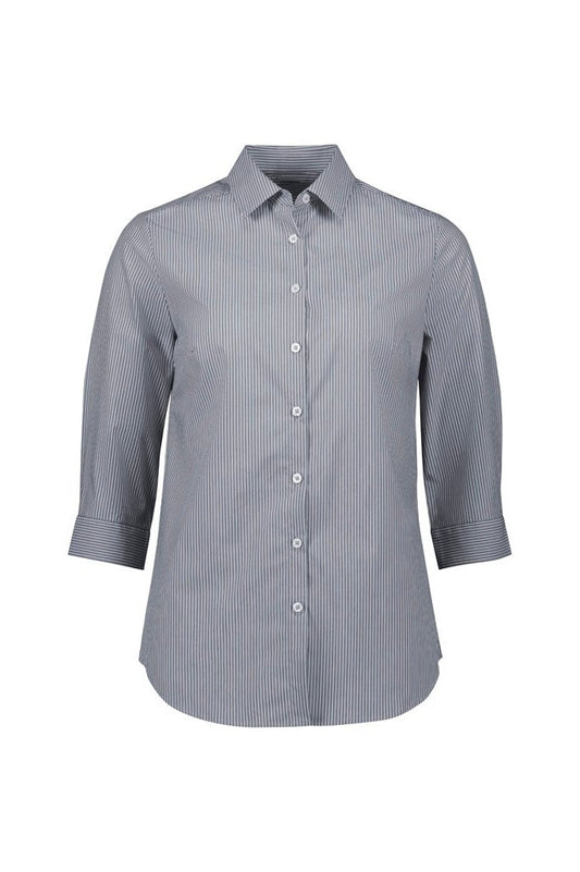Biz Collection Womens Conran 3/4 Sleeve Shirt - S336LT - Slate/White