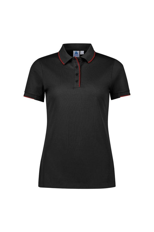 Biz Collection Womens Focus Short Sleeve Polo - P313LS - Black/Red