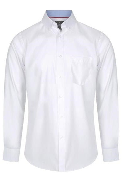 Gloweave Career New Oxford Mens Long Sleeve Contemporary Fit Shirt - 1898L - White