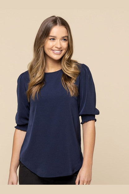Gloweave Short Slv Shirred Cuff Blouse 1799WZ