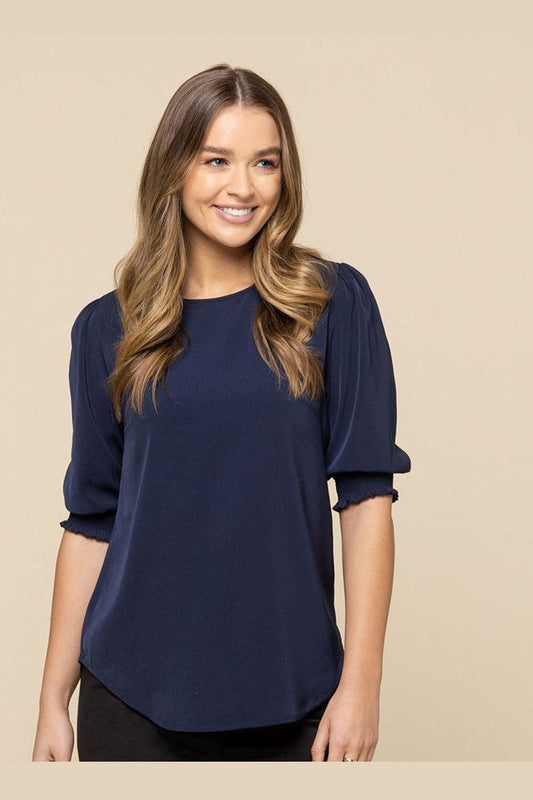 Gloweave Short Slv Shirred Cuff Blouse 1799WZ