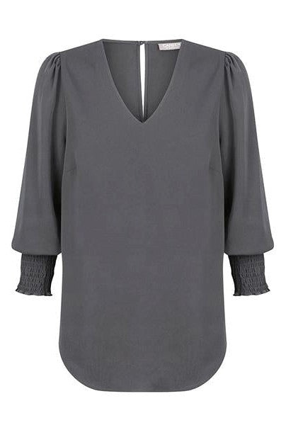 Gloweave V Neck Shirred Cuff Top 1803WZ