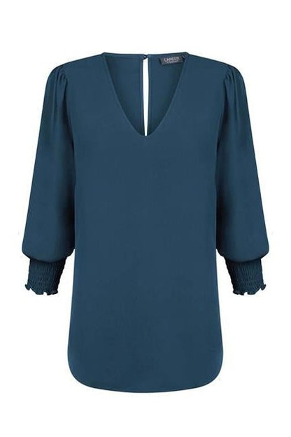 Gloweave V Neck Shirred Cuff Top 1803WZ