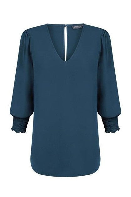 Gloweave V Neck Shirred Cuff Top 1803WZ