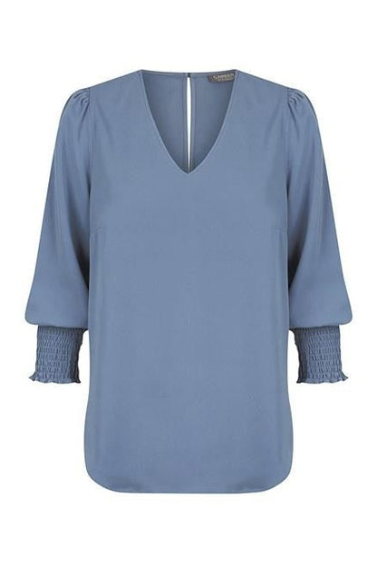 Gloweave V Neck Shirred Cuff Top 1803WZ