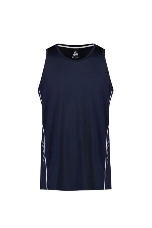 Biz Collection Mens Balance Singlet - SG319M - Black/White