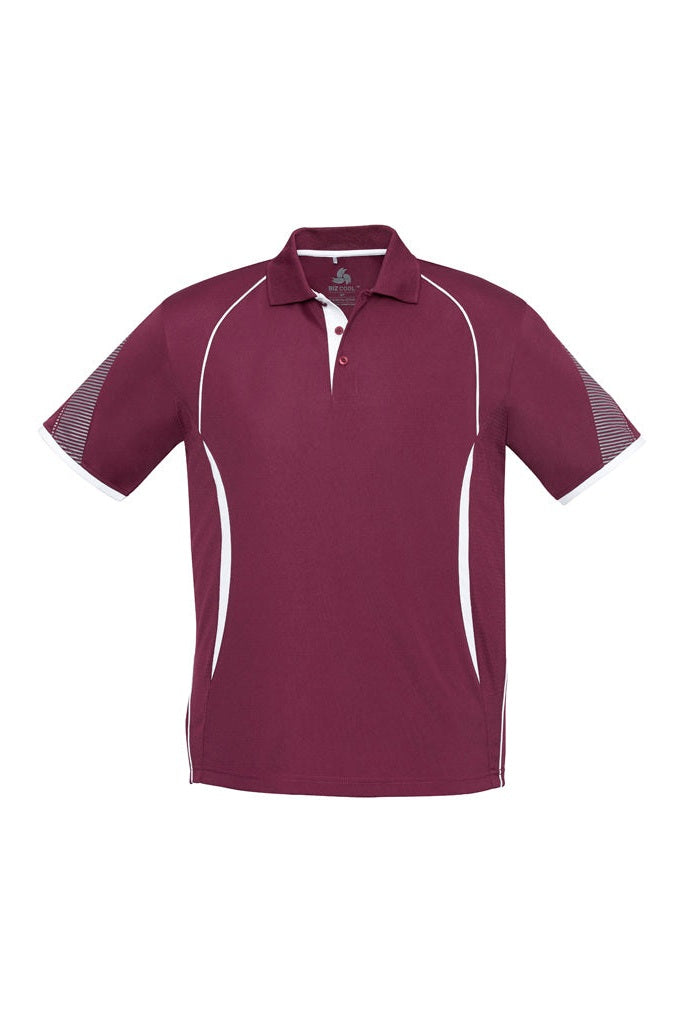 Biz Collection Mens Razor Polo - P405MS - Maroon/White