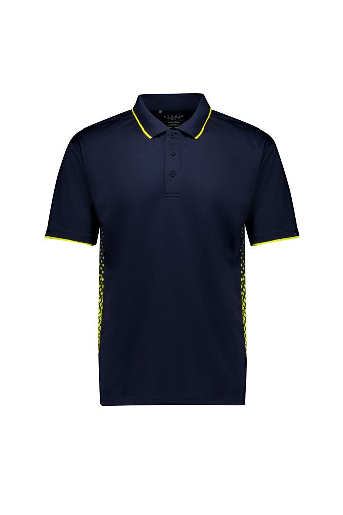 Syzmik Mens Spark Short Sleeve Polo - ZH165 - Navy/Yellow