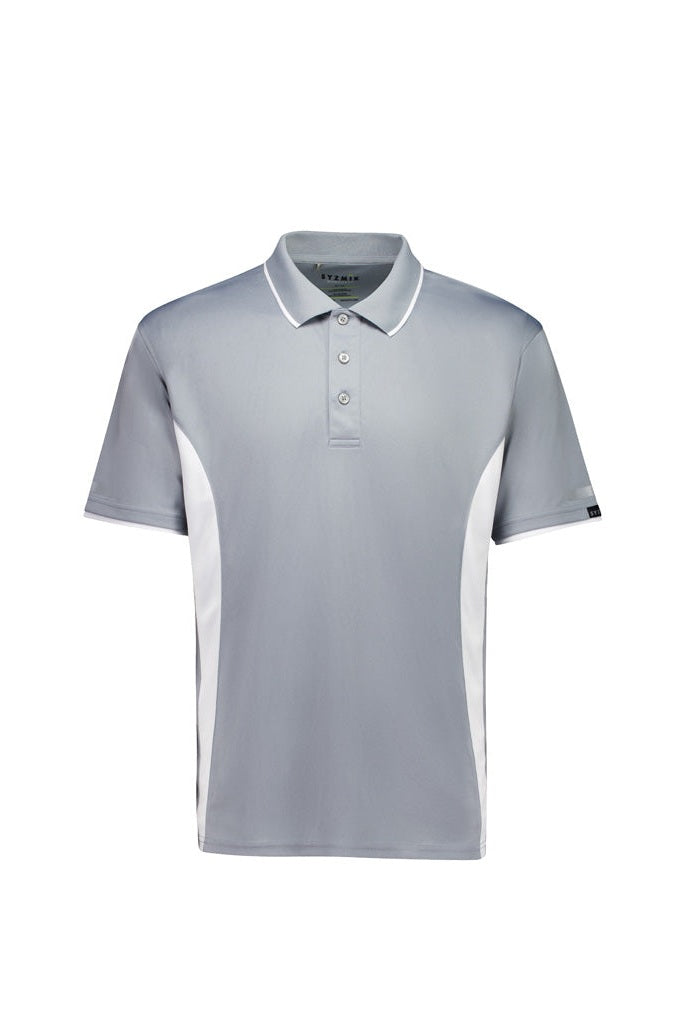 Syzmik Mens Striker Short Sleeve Polo - ZH145 - Silver/White