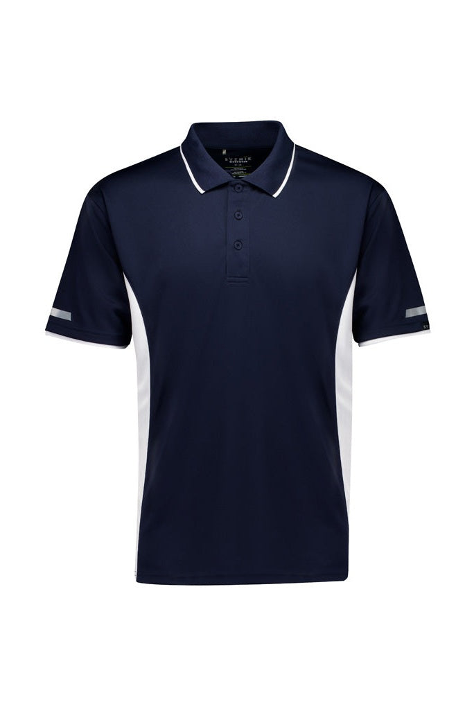 Syzmik Mens Striker Short Sleeve Polo - ZH145 - Navy/White