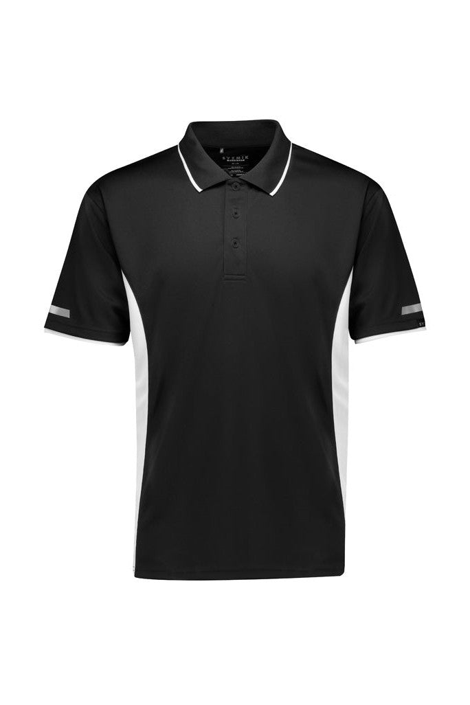Syzmik Mens Striker Short Sleeve Polo - ZH145 - Black/White