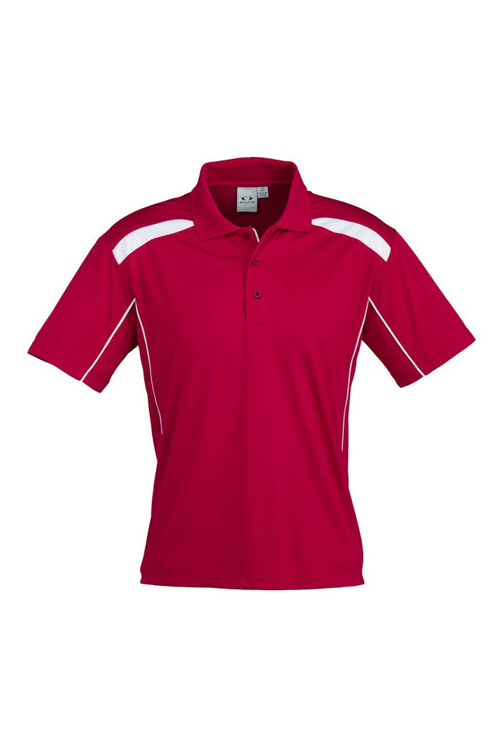 Biz Collection Mens United Short Sleeve Polo - P244MS - Red/White