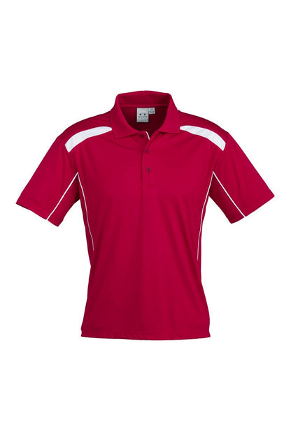 Biz Collection Mens United Short Sleeve Polo - P244MS - Red/White