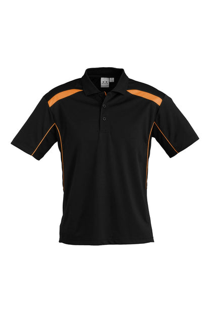 Biz Collection Mens United Short Sleeve Polo - P244MS - Black/Orange