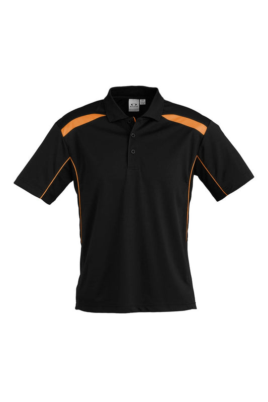 Biz Collection Mens United Short Sleeve Polo - P244MS - Black/Orange