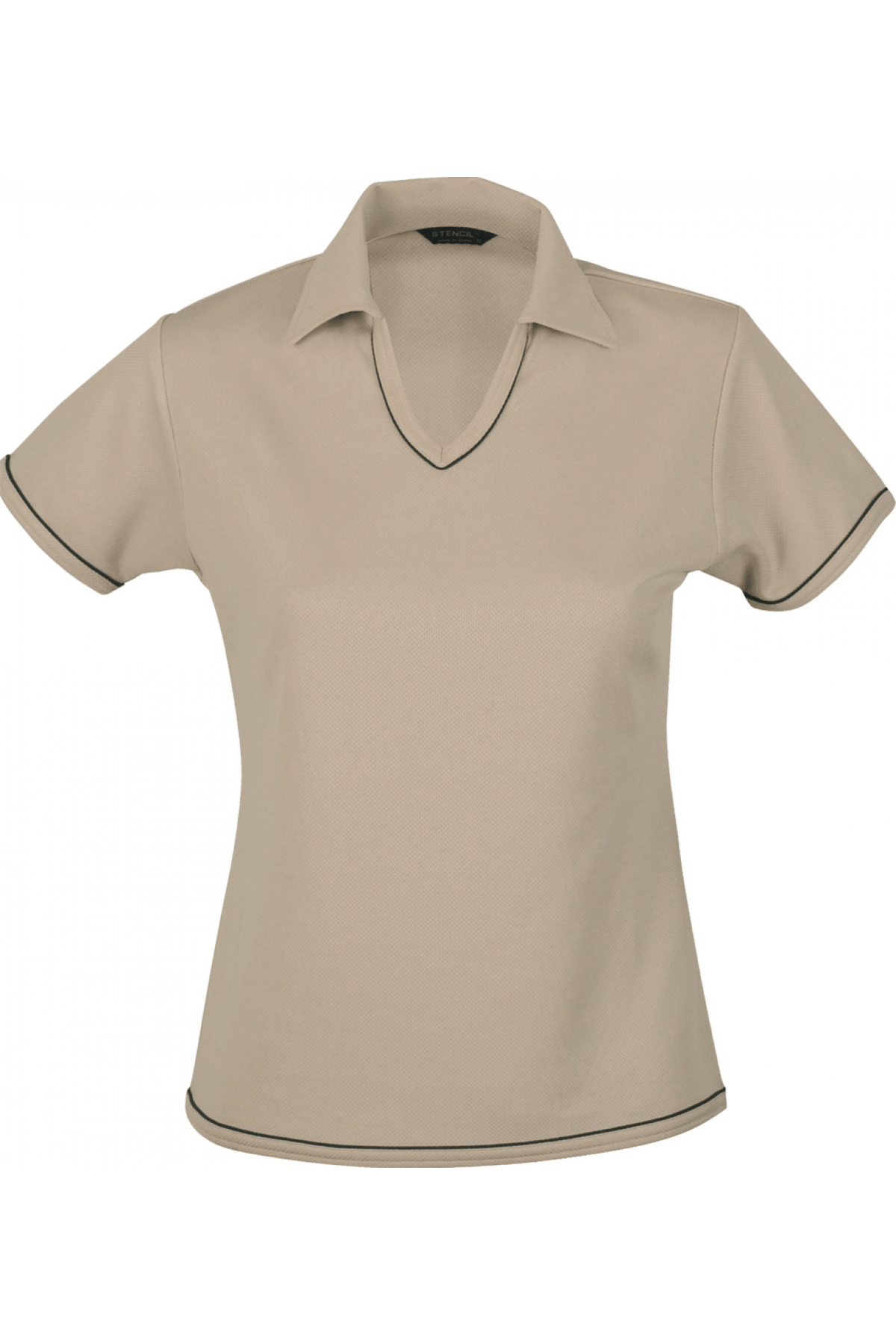 Stencil Ladies Cool Dry2 Polo Short Sleeve - 1110B - Beige/Navy