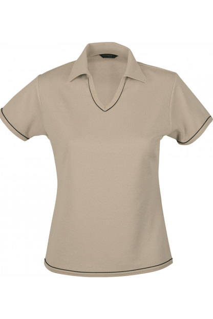 Stencil Ladies Cool Dry2 Polo Short Sleeve - 1110B - Beige/Navy