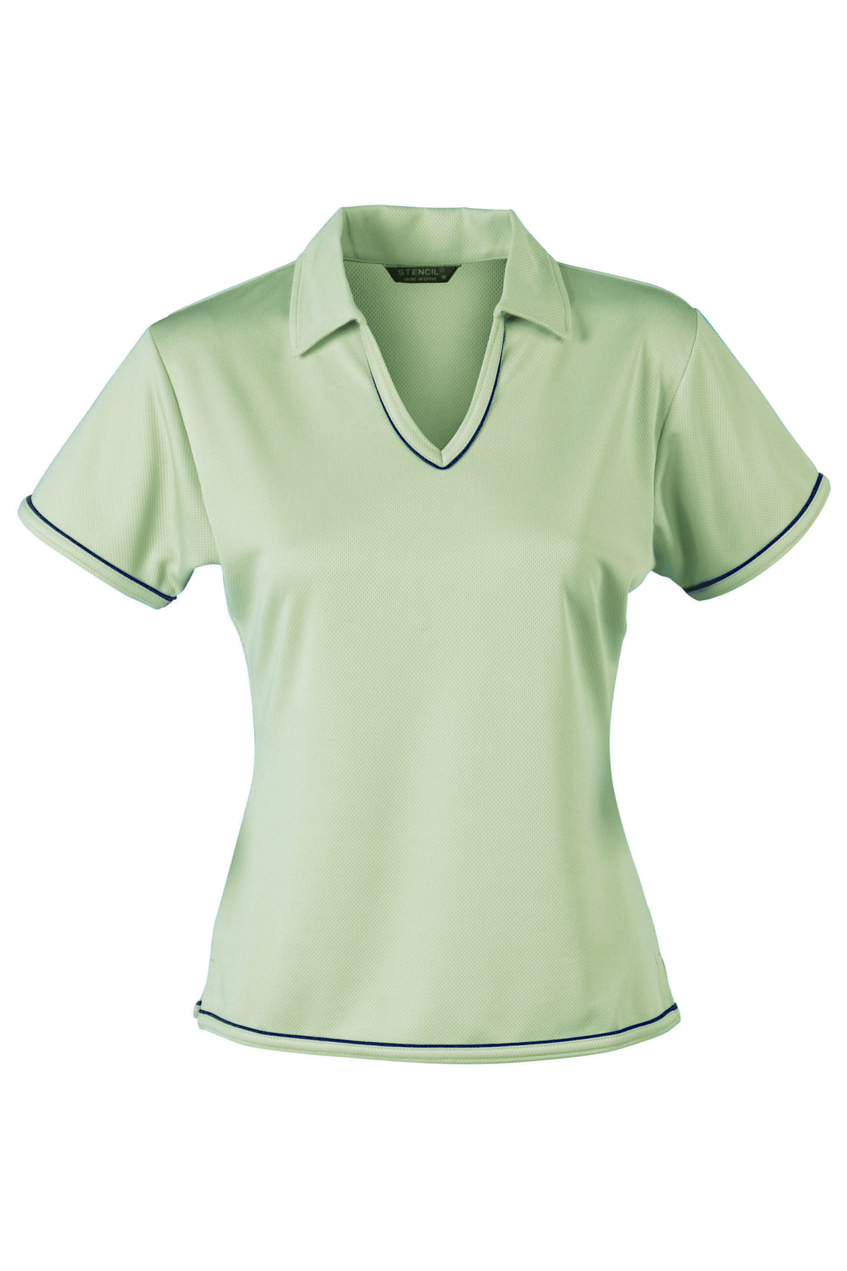 Stencil Ladies Cool Dry2 Polo Short Sleeve - 1110B - Sage Green/Navy