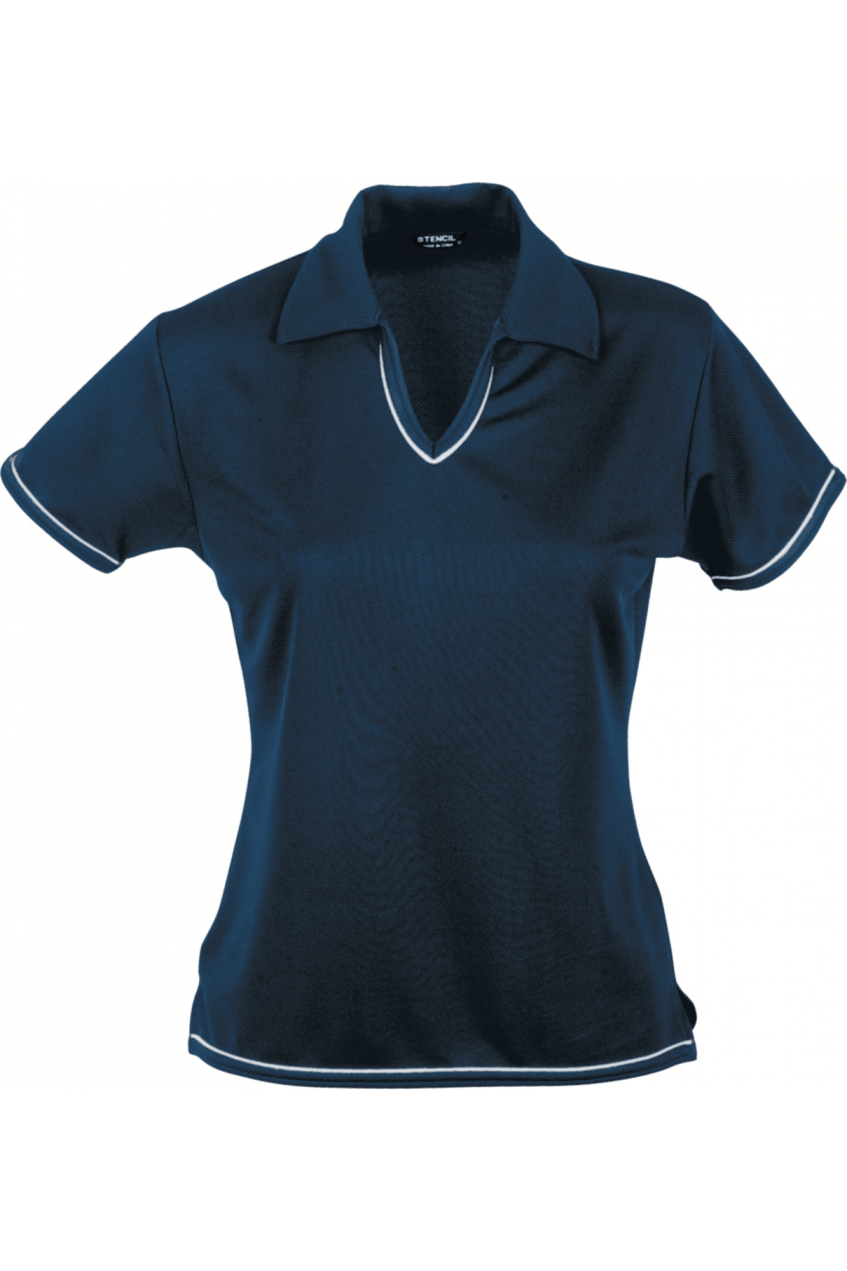 Stencil Ladies Cool Dry2 Polo Short Sleeve - 1110B - Navy/White