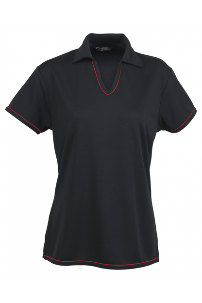 Stencil Ladies Cool Dry2 Polo Short Sleeve - 1110B - Black/Red