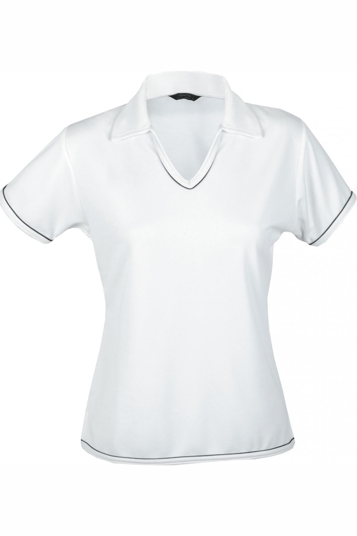 Stencil Ladies Cool Dry2 Polo Short Sleeve - 1110B - White/Navy
