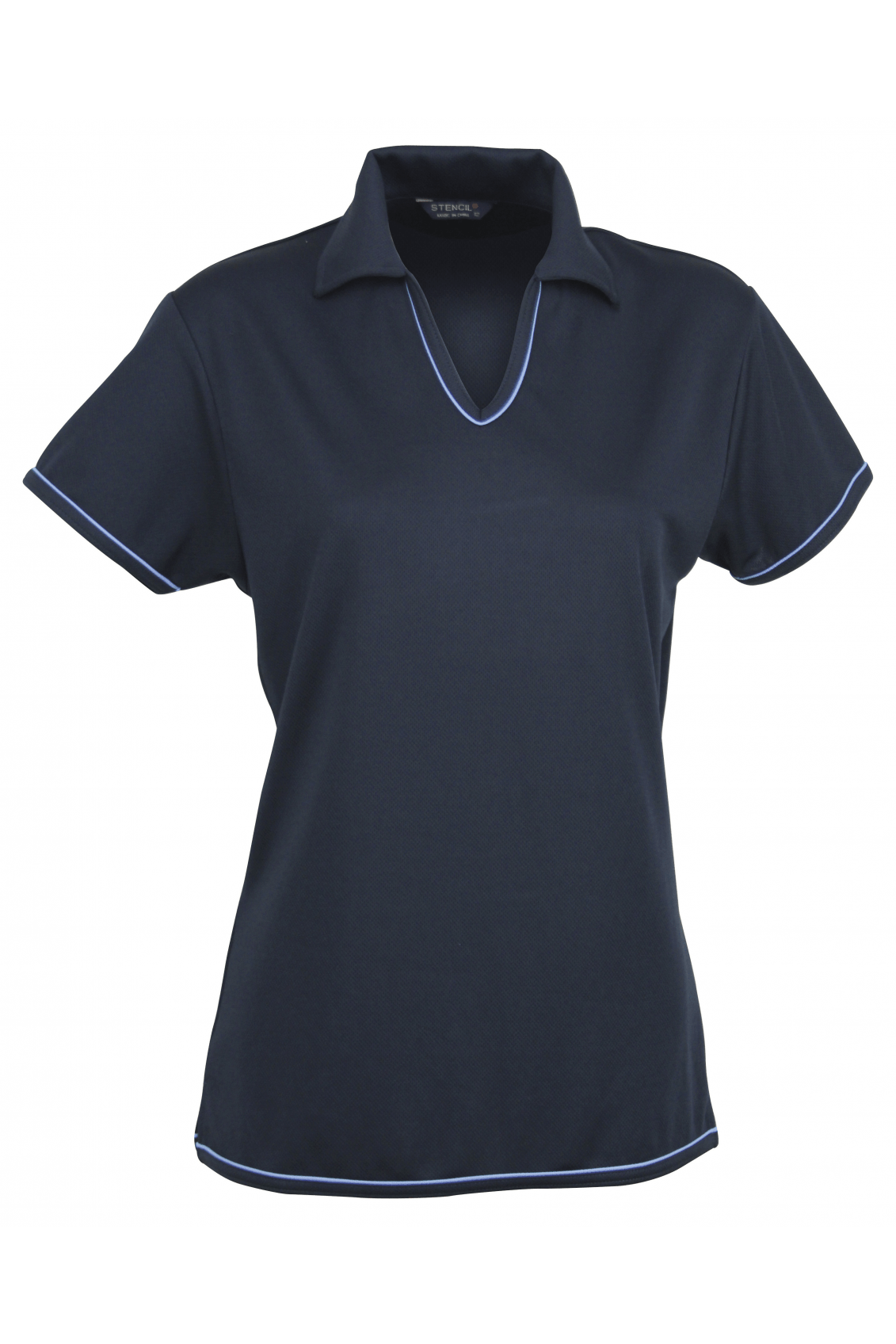 Stencil Ladies Cool Dry2 Polo Short Sleeve - 1110B - Navy/Bimini Blue