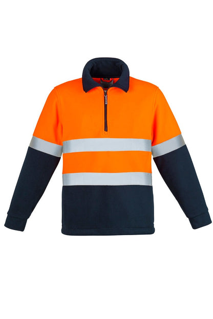 Syzmik Mens Hi Vis Polar Fleece Jumper - Hooped Taped - ZT461 - Orange/Navy