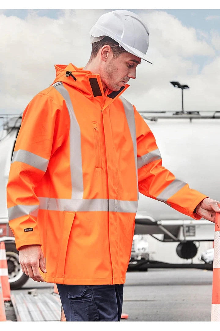 Syzmik Mens Hi Vis X Back Heavy Duty Waterproof Jacket ZJ620-AU
