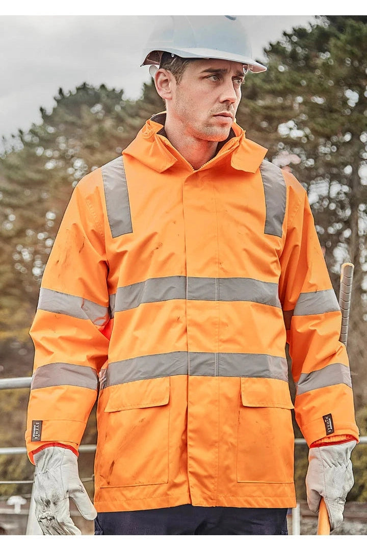Syzmik Unisex Hi Vis VIC Rail 4 In 1 Waterproof Jacket ZJ580