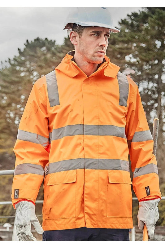 Syzmik Unisex Hi Vis VIC Rail 4 In 1 Waterproof Jacket ZJ580