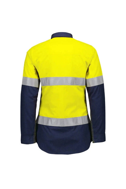 Syzmik Womens Orange Flame Lightweight Ripstop Taped Shirt ZW170