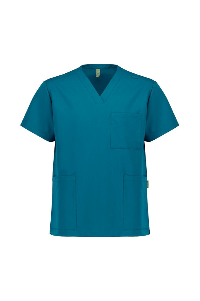 Biz Care Unisex Pulse V-Neck Scrub Top - CU544US - Caribbean Blue